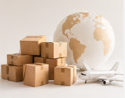 Secure packaging process for e-commerce orders before global delivery